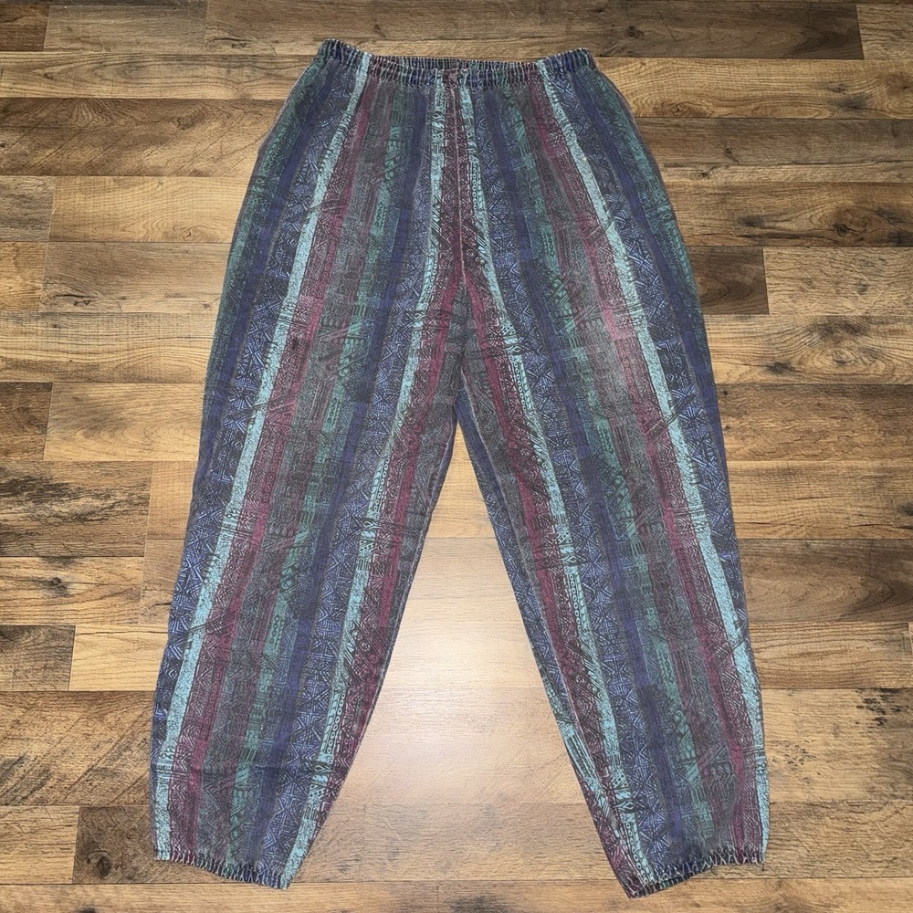 Vintage 80s Todays News Hip Hop Baggy Pants Mens All Over Print With Drawstring